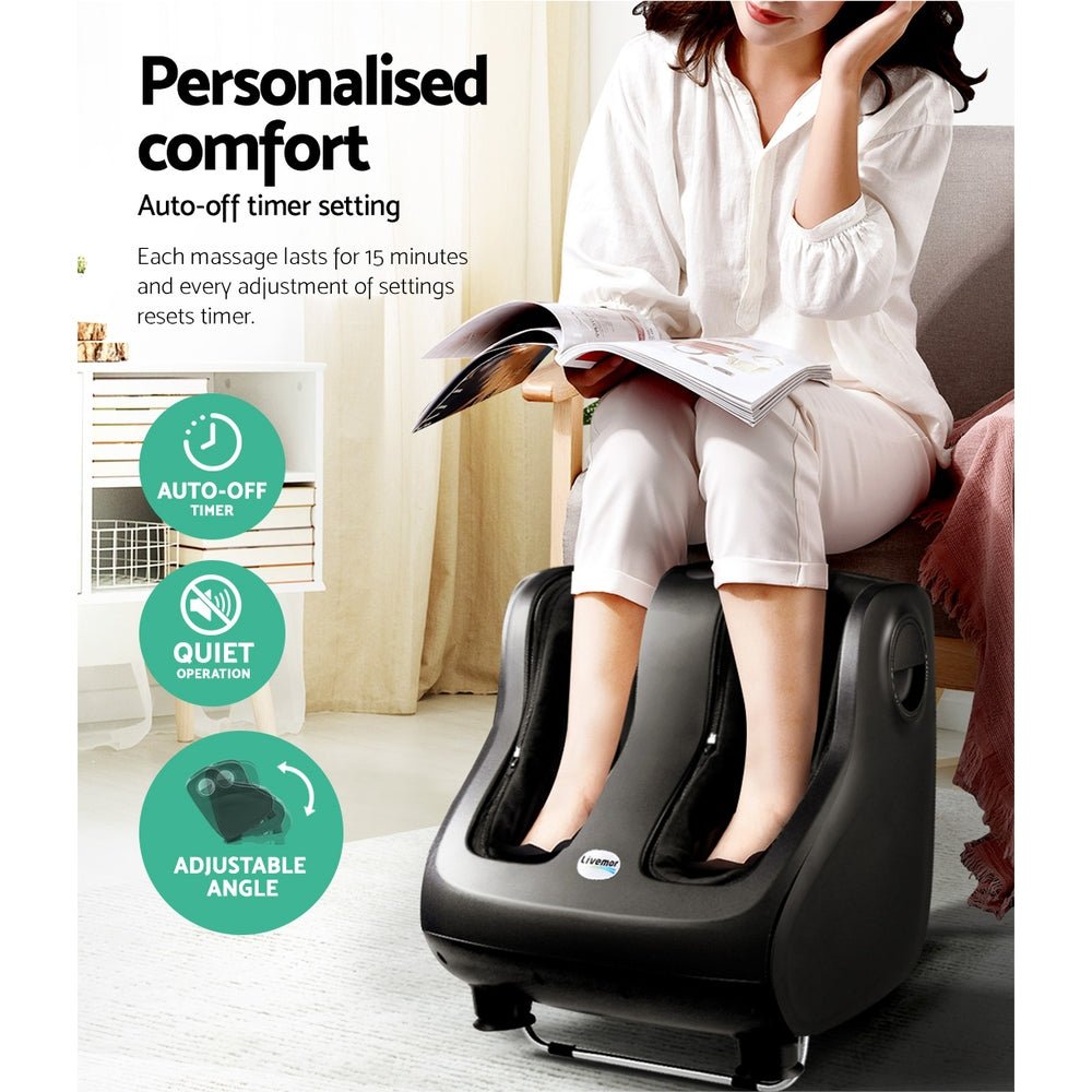 Foot Massager Shiatsu Massagers Electric Roller Calf Leg Kneading Black - Furniture > Bar Stools & Chairs > Massage Chairs - Rivercity House & Home Co. (ABN 18 642 972 209) - Affordable Modern Furniture Australia