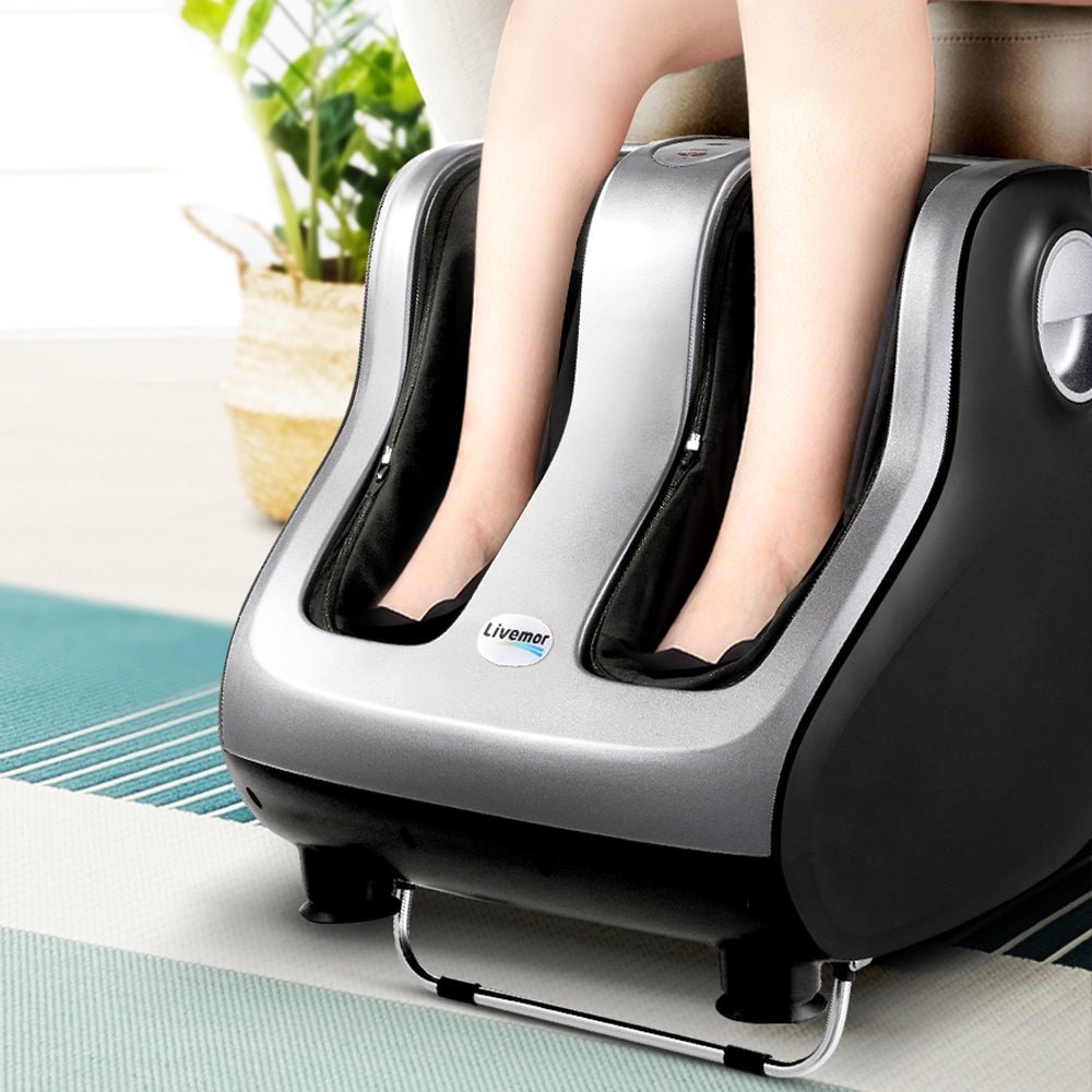 Foot Massager Shiatsu Massagers Electric Roller Calf Leg Kneading Silver - Furniture > Bar Stools & Chairs > Massage Chairs - Rivercity House & Home Co. (ABN 18 642 972 209) - Affordable Modern Furniture Australia