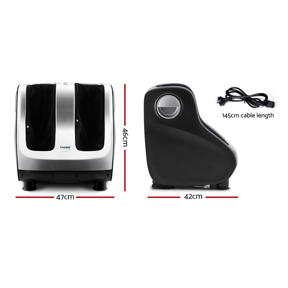 Foot Massager Shiatsu Massagers Electric Roller Calf Leg Kneading Silver - Furniture > Bar Stools & Chairs > Massage Chairs - Rivercity House & Home Co. (ABN 18 642 972 209) - Affordable Modern Furniture Australia