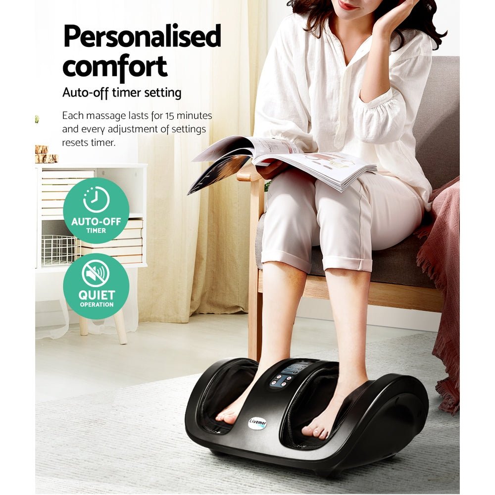 Foot Massager Shiatsu Massagers Electric Roller Kneading Leg Black - Furniture > Bar Stools & Chairs > Massage Chairs - Rivercity House & Home Co. (ABN 18 642 972 209) - Affordable Modern Furniture Australia