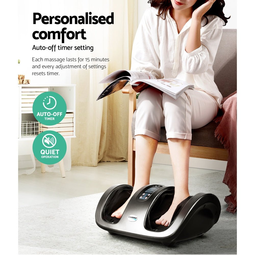 Foot Massager Shiatsu Massagers Electric Roller Kneading Leg Grey - Furniture > Bar Stools & Chairs > Massage Chairs - Rivercity House & Home Co. (ABN 18 642 972 209) - Affordable Modern Furniture Australia