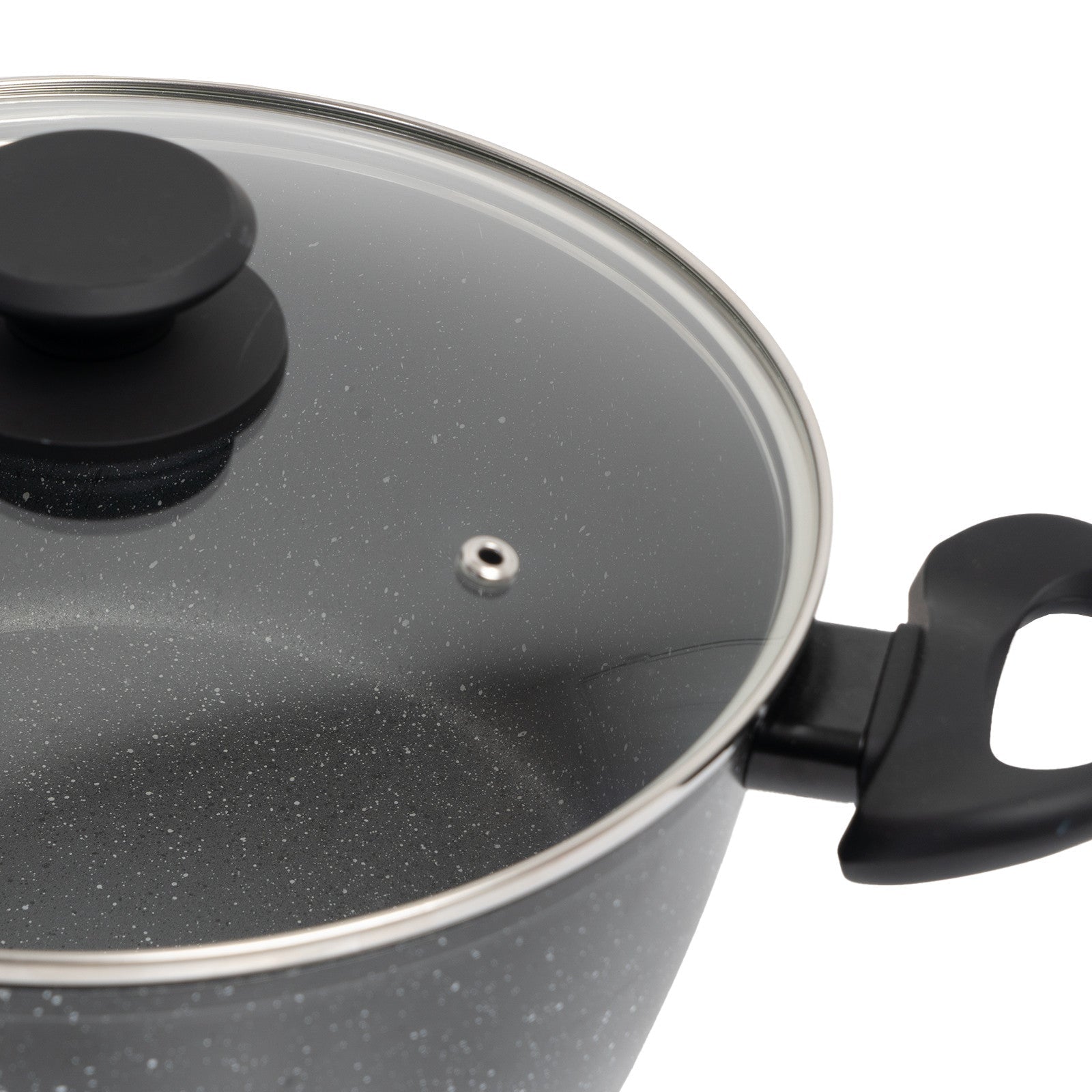 Forged Casserole With Lid Cookware Kitchen Black 24cm - Home & Garden > Kitchenware > Skillets & Frying Pans - Rivercity House & Home Co. (ABN 18 642 972 209) - Affordable Modern Furniture Australia