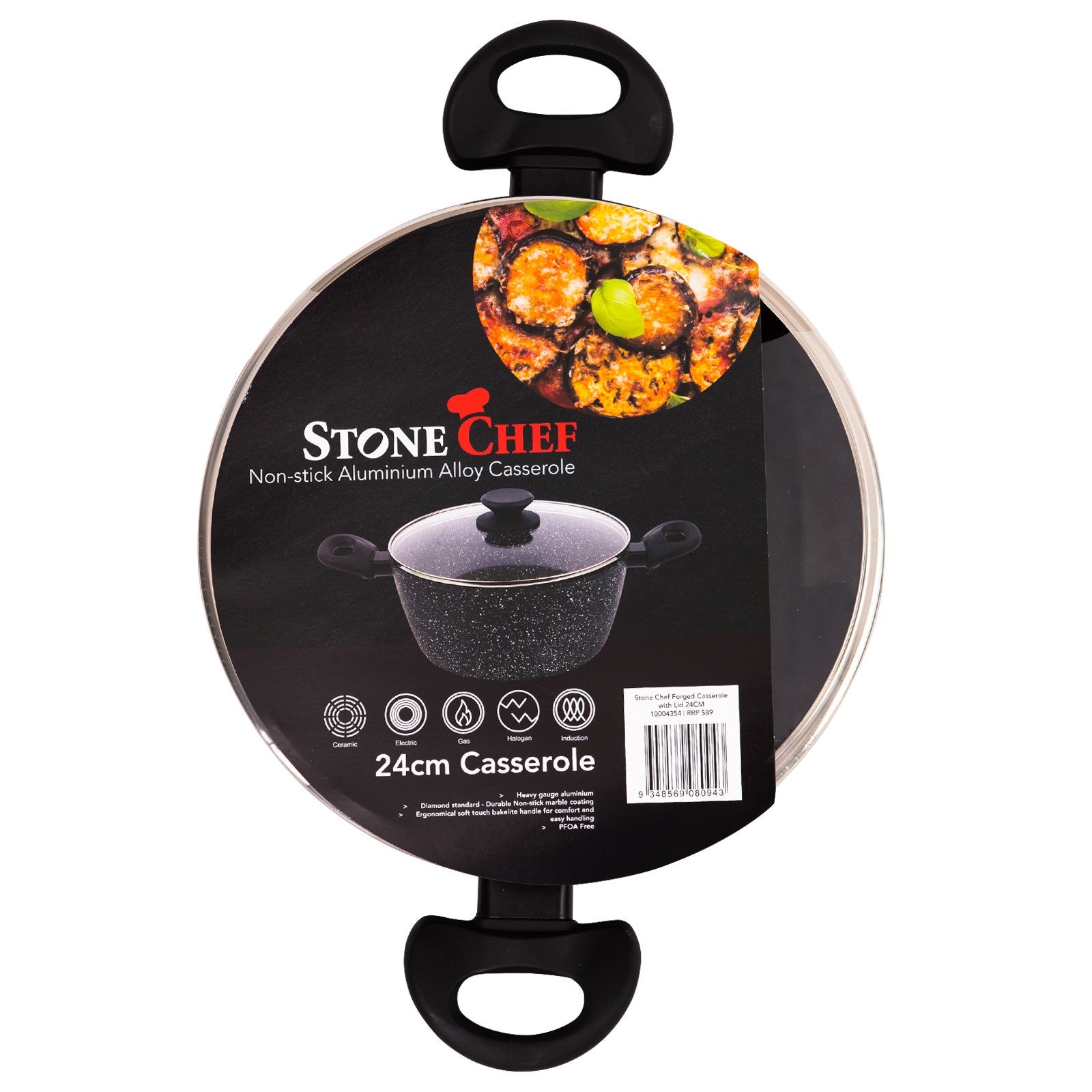Forged Casserole With Lid Cookware Kitchen Black 24cm - Home & Garden > Kitchenware > Skillets & Frying Pans - Rivercity House & Home Co. (ABN 18 642 972 209) - Affordable Modern Furniture Australia
