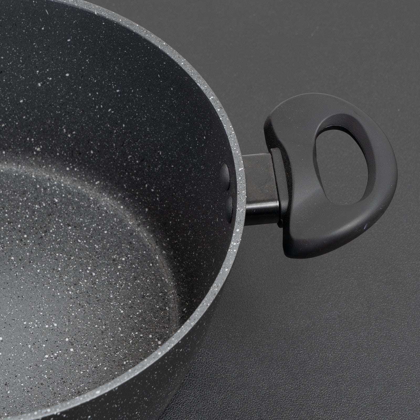Forged Casserole With Lid Cookware Kitchen Black 24cm - Home & Garden > Kitchenware > Skillets & Frying Pans - Rivercity House & Home Co. (ABN 18 642 972 209) - Affordable Modern Furniture Australia