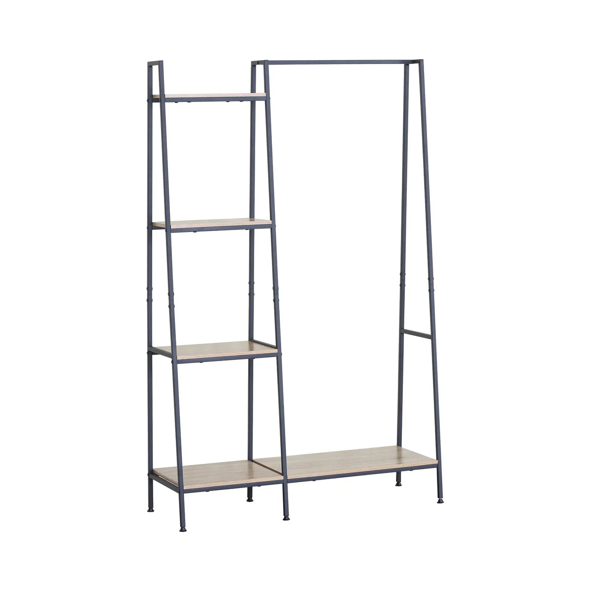 Freestanding 4 Tier Garment Rack with Shelves and Rail - Brown - Home & Garden > Storage > Clothing & Wardrobe Storage - Rivercity House & Home Co. (ABN 18 642 972 209) - Affordable Modern Furniture Australia