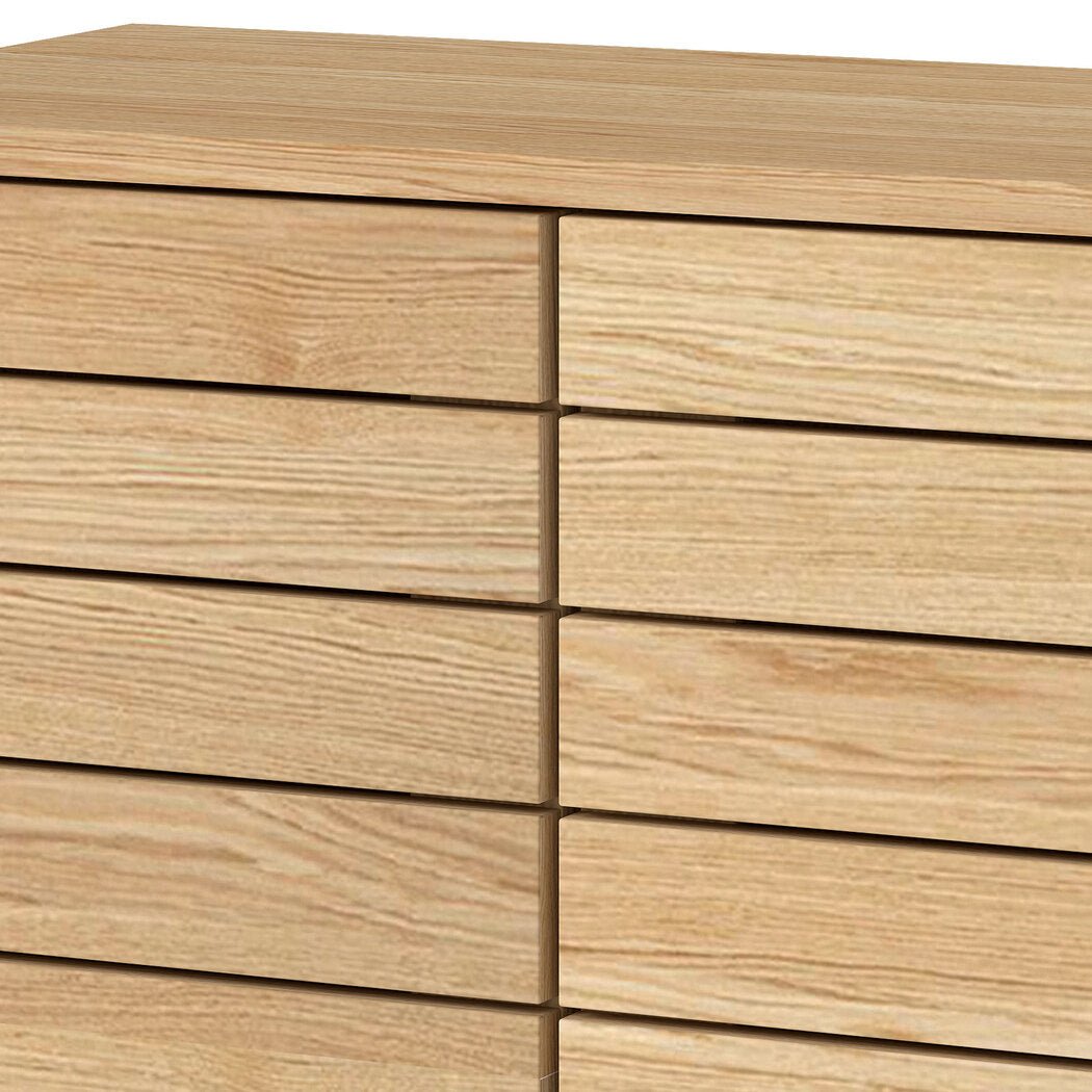 Freestanding Bathroom Storage Cabinet with Sliding Doors and Adjustable Shelf - Oak - Rivercity House & Home Co. (ABN 18 642 972 209) - Affordable Modern Furniture Australia