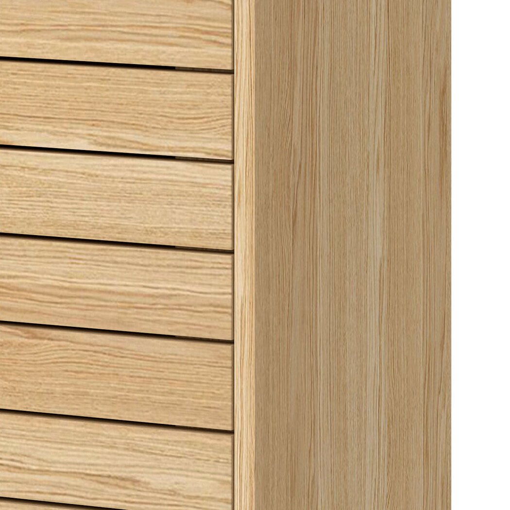 Freestanding Bathroom Storage Cabinet with Sliding Doors and Adjustable Shelf - Oak - Rivercity House & Home Co. (ABN 18 642 972 209) - Affordable Modern Furniture Australia