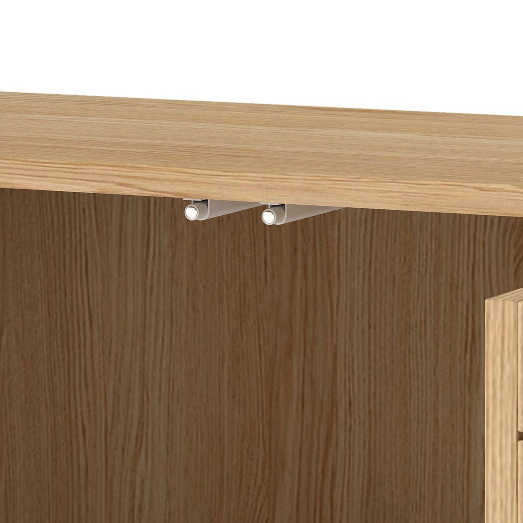 Freestanding Bathroom Storage Cabinet with Sliding Doors and Adjustable Shelf - Oak - Rivercity House & Home Co. (ABN 18 642 972 209) - Affordable Modern Furniture Australia