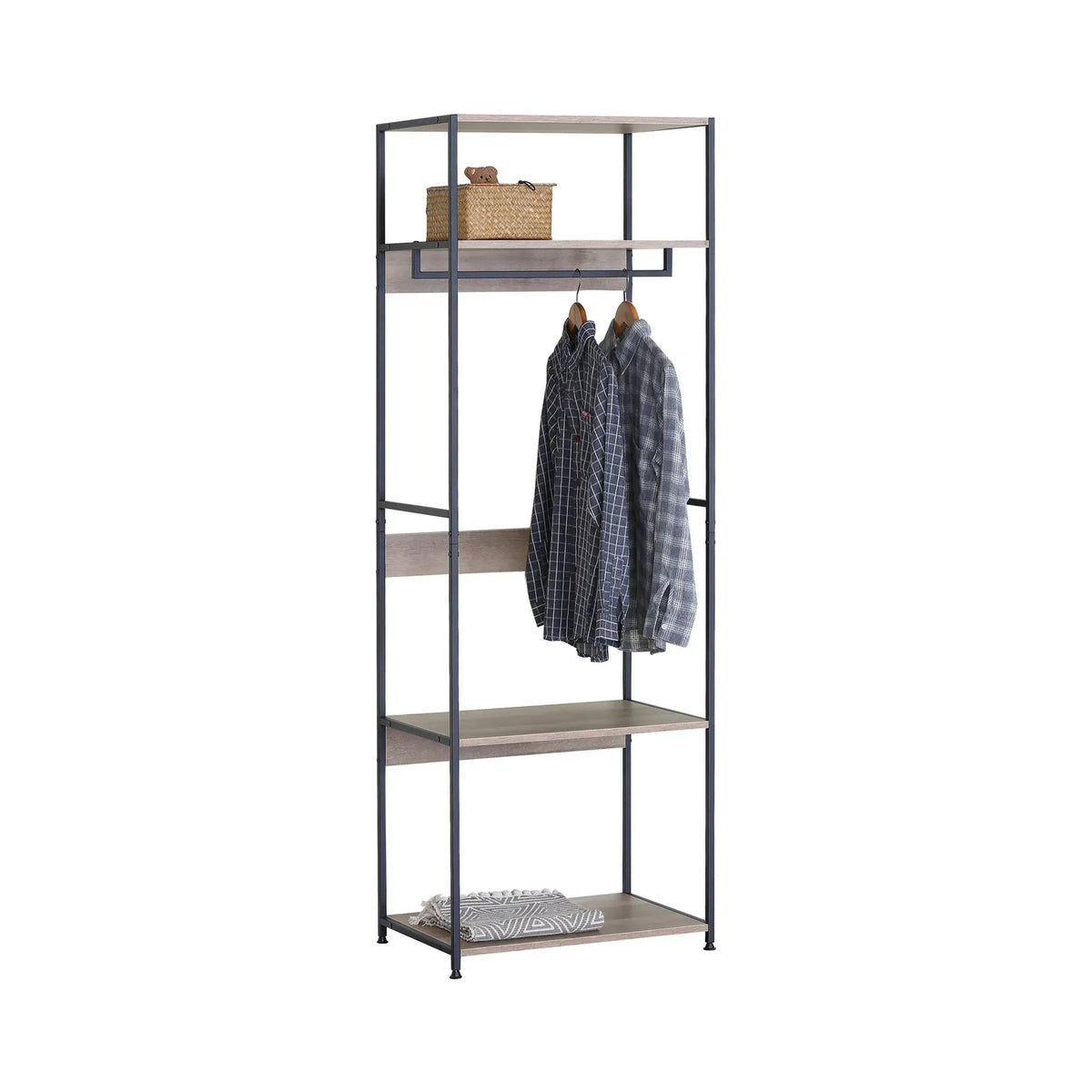 Freestanding Clothes Rack with Shelves 175 cm - Grey - Home & Garden > Storage > Clothing & Wardrobe Storage - Rivercity House & Home Co. (ABN 18 642 972 209) - Affordable Modern Furniture Australia