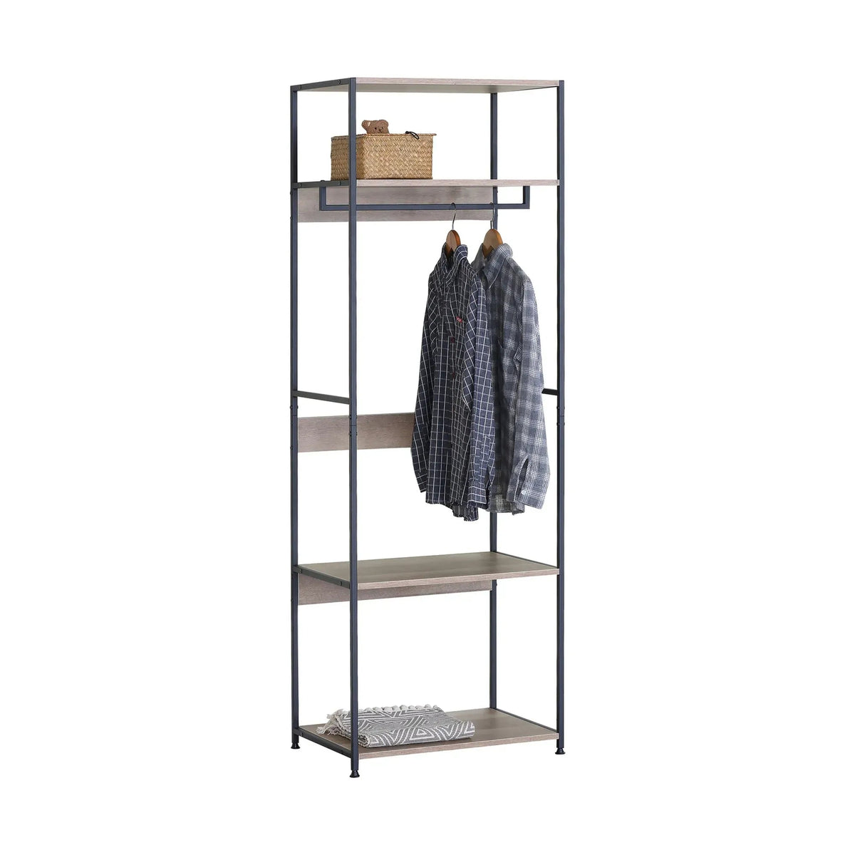 Freestanding Clothes Rack with Shelves 175 cm - Grey - Home & Garden > Storage > Clothing & Wardrobe Storage - Rivercity House & Home Co. (ABN 18 642 972 209) - Affordable Modern Furniture Australia