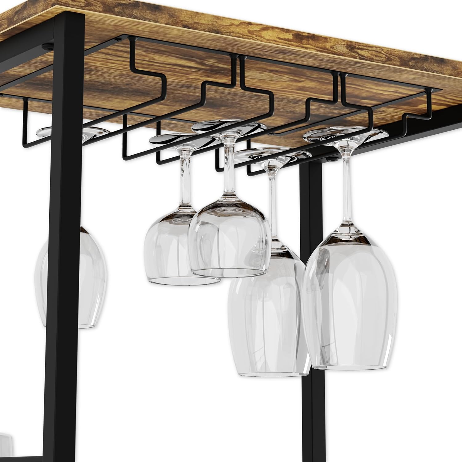 Freestanding Wine Rack for 20 Bottles with Wood Countertop and Sturdy Metal Frame - Furniture > Dining > Wine Racks - Rivercity House & Home Co. (ABN 18 642 972 209) - Affordable Modern Furniture Australia