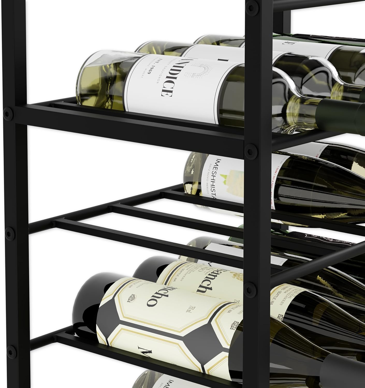 Freestanding Wine Rack for 20 Bottles with Wood Countertop and Sturdy Metal Frame - Furniture > Dining > Wine Racks - Rivercity House & Home Co. (ABN 18 642 972 209) - Affordable Modern Furniture Australia