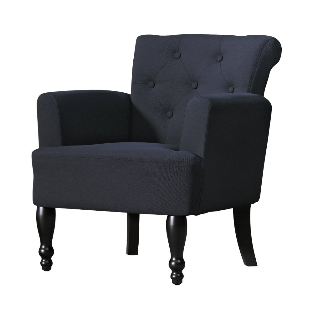 French Lorraine Chair Retro Wing - Black - Rivercity House & Home Co. (ABN 18 642 972 209) - Affordable Modern Furniture Australia