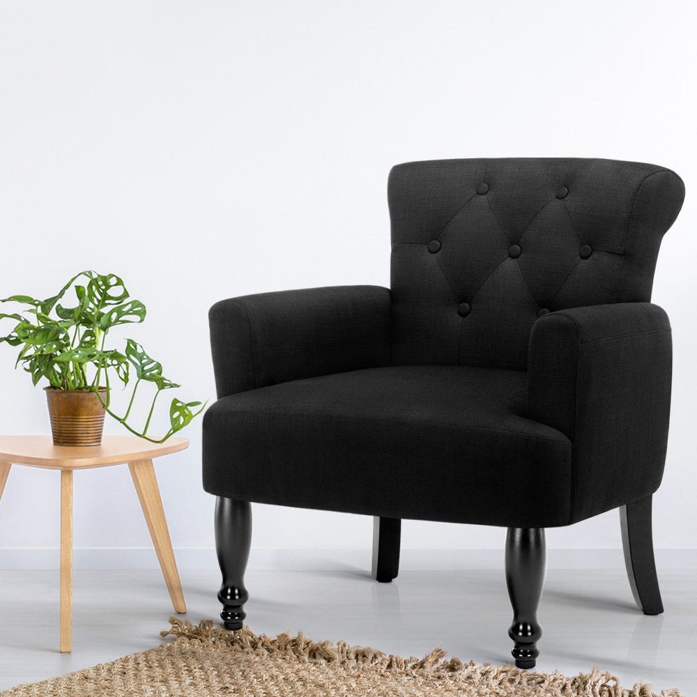 French Lorraine Chair Retro Wing - Black - Rivercity House & Home Co. (ABN 18 642 972 209) - Affordable Modern Furniture Australia