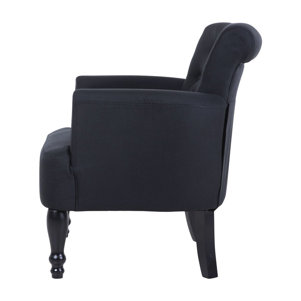 French Lorraine Chair Retro Wing - Black - Rivercity House & Home Co. (ABN 18 642 972 209) - Affordable Modern Furniture Australia