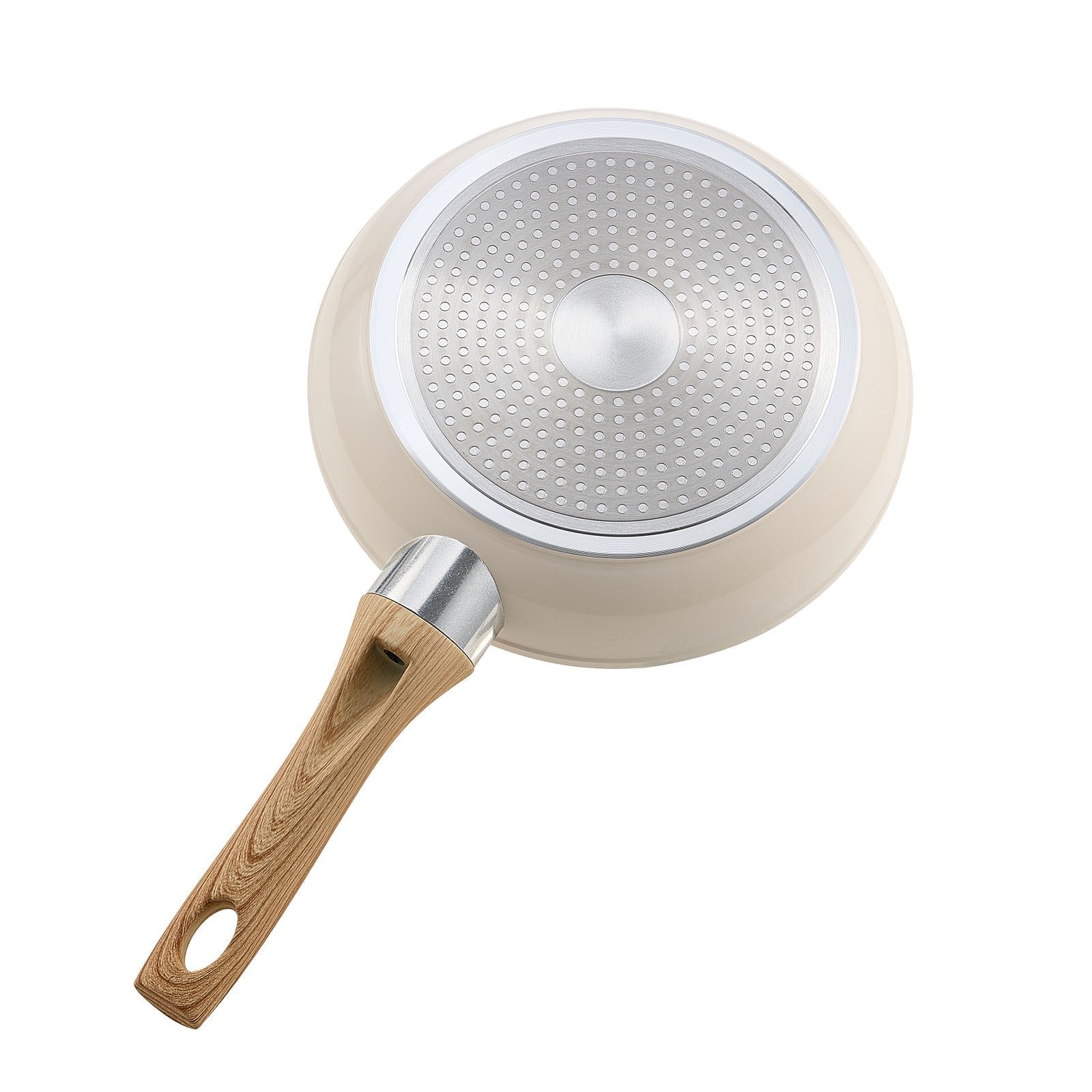 Frying Pan Skillet, Aluminum Egg Fry Pans, 3 Pcs (200, 240, 280 mm), Nonsitck Ceramic Heavy - Duty Skillets with Heat - Resistant Handle, Chef's Kitchen Cookware for Gas, Electric, Induction, Beige - Home & Garden > Kitchenware > Skillets & Frying Pans - Rivercity House & Home Co. (ABN 18 642 972 209) - Affordable Modern Furniture Australia