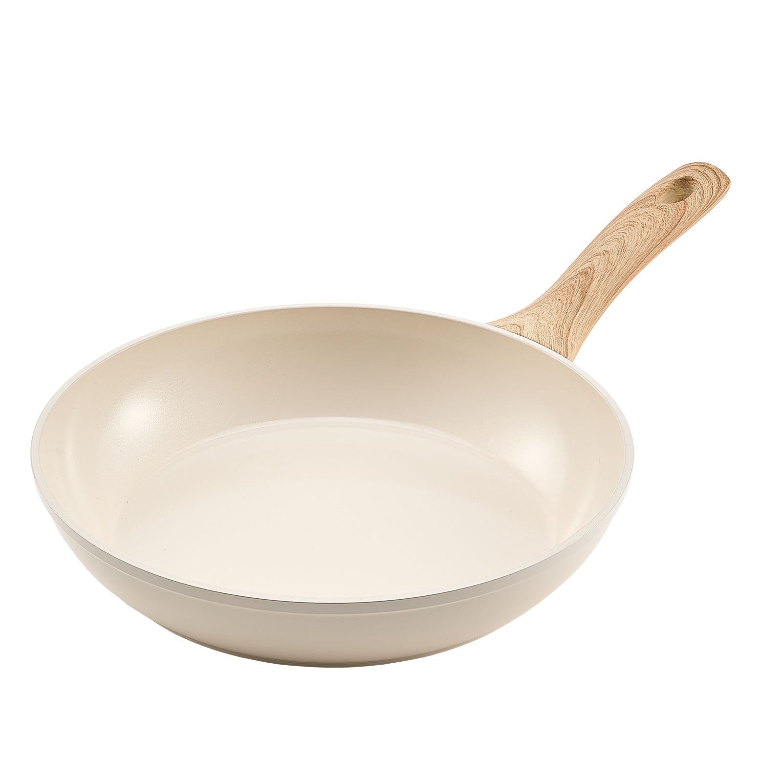 Frying Pan Skillet, Aluminum Egg Fry Pans, 3 Pcs (200, 240, 280 mm), Nonsitck Ceramic Heavy - Duty Skillets with Heat - Resistant Handle, Chef's Kitchen Cookware for Gas, Electric, Induction, Beige - Home & Garden > Kitchenware > Skillets & Frying Pans - Rivercity House & Home Co. (ABN 18 642 972 209) - Affordable Modern Furniture Australia