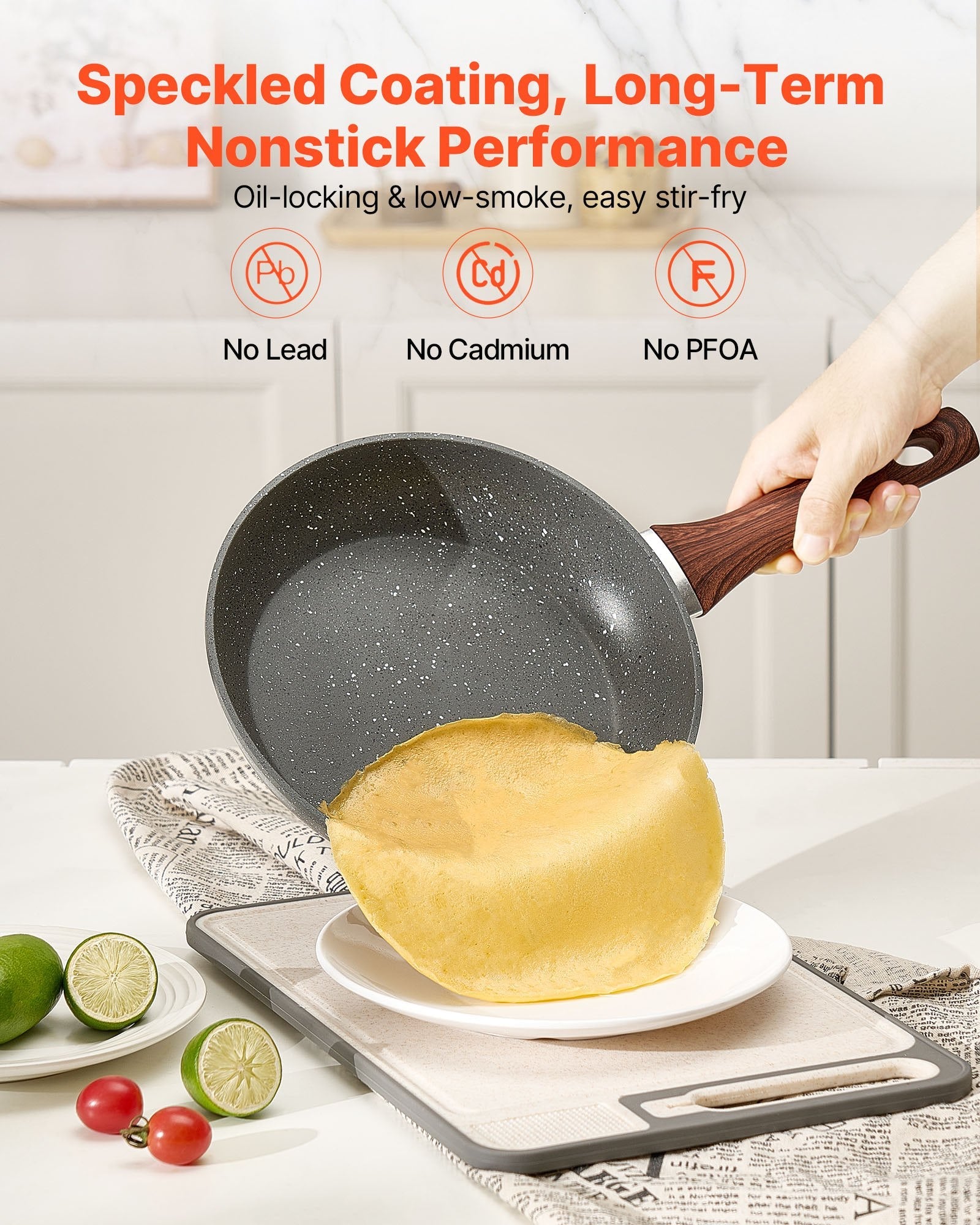 Frying Pan Skillet, Aluminum Egg Fry Pans, 3 Piece Set (250, 280, 325 mm), Nonsitck Heavy - Duty Skillets with Heat - Resistant Handle, Chef's Kitchen Cookware, for Gas, Electric, Induction, Grey - Home & Garden > Kitchenware > Skillets & Frying Pans - Rivercity House & Home Co. (ABN 18 642 972 209) - Affordable Modern Furniture Australia
