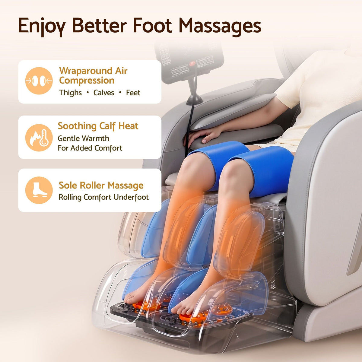 Full Body Massage Chair VEGA with Foot Roller, Waist & Calf Heat, Recliner, Airbags Compression - Black - Furniture > Bar Stools & Chairs > Massage Chairs - Rivercity House & Home Co. (ABN 18 642 972 209) - Affordable Modern Furniture Australia