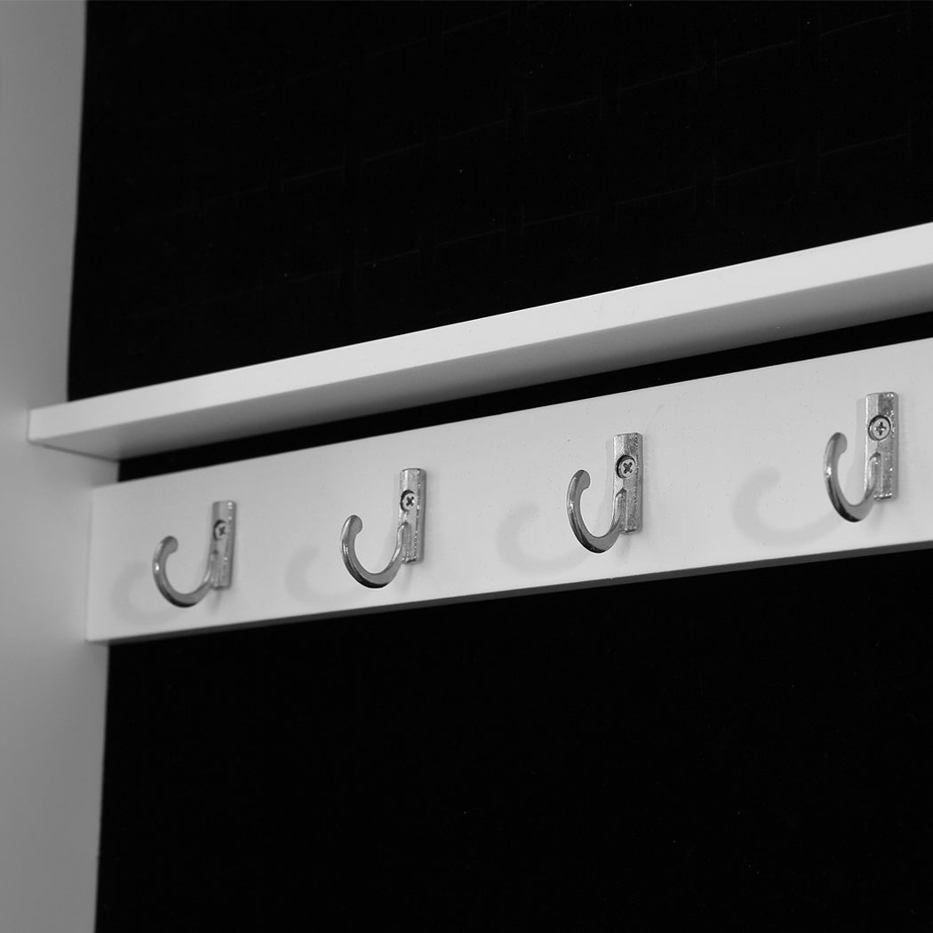 Full Length Jewellery Cabinet with Mirror and LED Light - White - Rivercity House & Home Co. (ABN 18 642 972 209) - Affordable Modern Furniture Australia