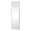 Full-Length LED Mirror Jewellery Cabinet with Storage - White
