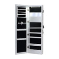 Full Length Mirror Jewellery Cabinet with Storage and Interior Mirror - White