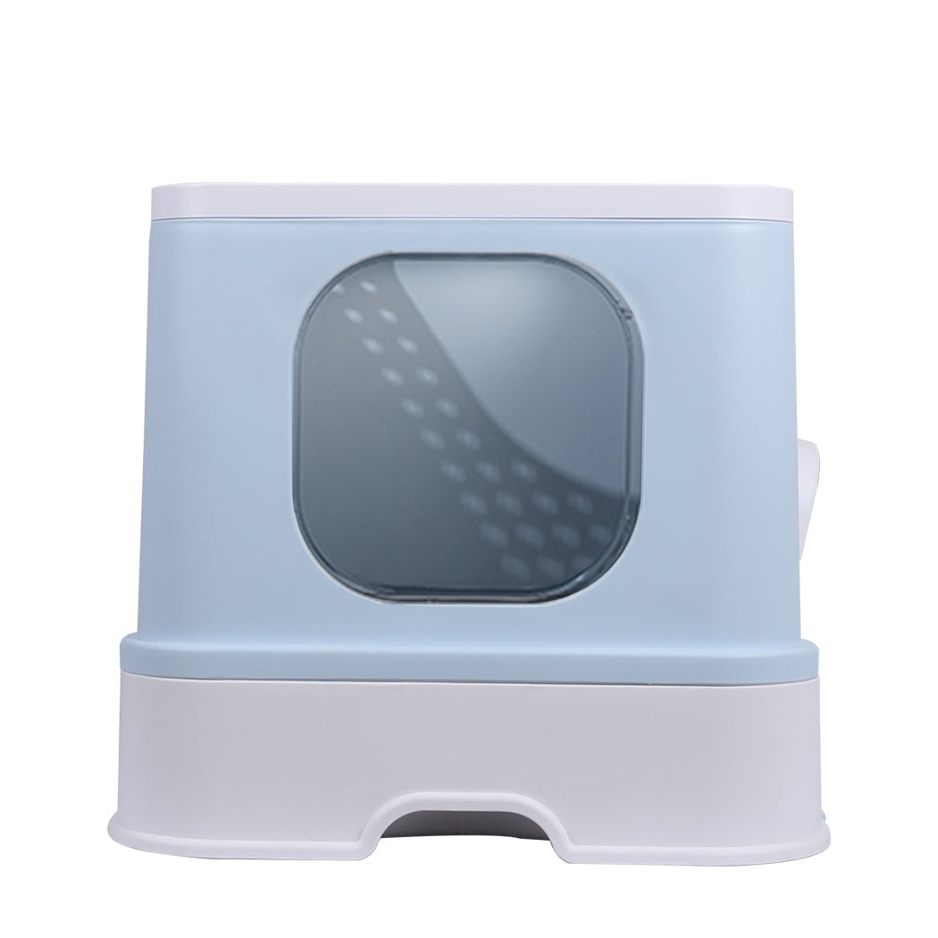 Fully Enclosed Cat Litter Box with Double Door and Ventilation - Blue - Rivercity House & Home Co. (ABN 18 642 972 209) - Affordable Modern Furniture Australia