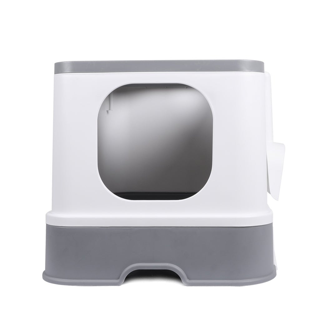 Fully Enclosed Cat Litter Box with Double Door and Ventilation - Grey - Rivercity House & Home Co. (ABN 18 642 972 209) - Affordable Modern Furniture Australia