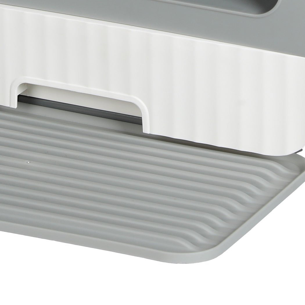 Fully Enclosed Cat Litter Box with Pull - Out Tray and Mat - Grey - Rivercity House & Home Co. (ABN 18 642 972 209) - Affordable Modern Furniture Australia
