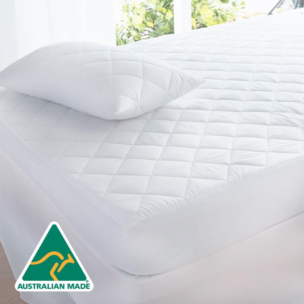 Fully Fitted Cotton Quilted Mattress Protector Double - White - Home & Garden > Bedding > Mattress Protectors - Rivercity House & Home Co. (ABN 18 642 972 209) - Affordable Modern Furniture Australia