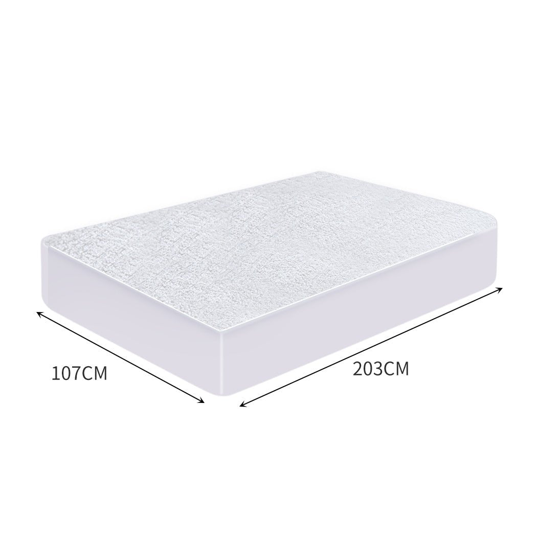 Fully Fitted Waterproof Terry Cotton Mattress Protector Large - White - Rivercity House & Home Co. (ABN 18 642 972 209) - Affordable Modern Furniture Australia
