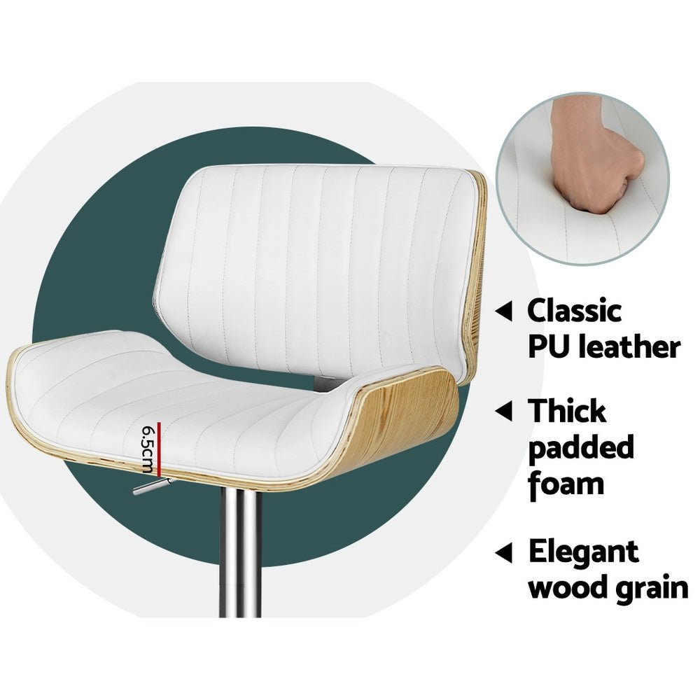 Galina Swivel Bentwood Bar Stool - White - Furniture > Bar Stools & Chairs - Rivercity House & Home Co. (ABN 18 642 972 209) - Affordable Modern Furniture Australia