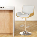 Galina Adjustable Swivel Bar Stool - White