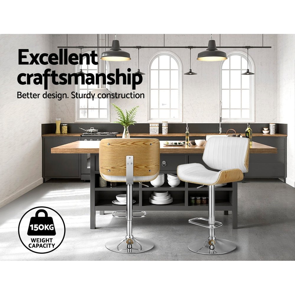 Galina Swivel Bentwood Bar Stool - White - Furniture > Bar Stools & Chairs - Rivercity House & Home Co. (ABN 18 642 972 209) - Affordable Modern Furniture Australia