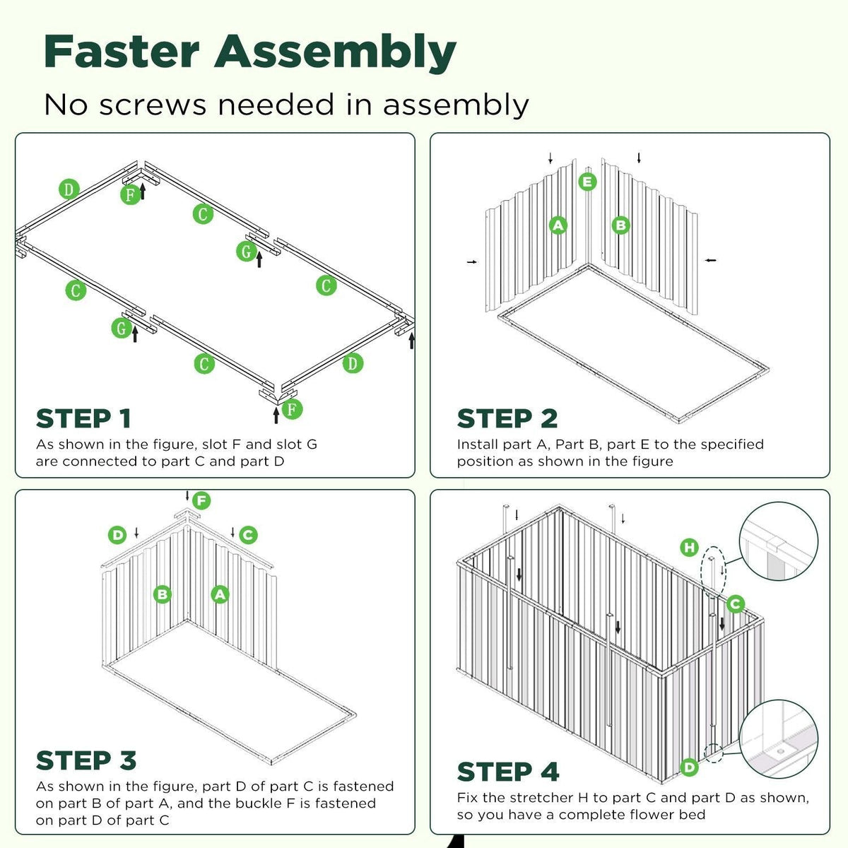 Galvanised Steel Raised Garden Rectangle Bed 160x80x42cm No-Screw Oval - Tools > Power Tools > Outdoor Power Equipment - Rivercity House & Home Co. (ABN 18 642 972 209) - Affordable Modern Furniture Australia