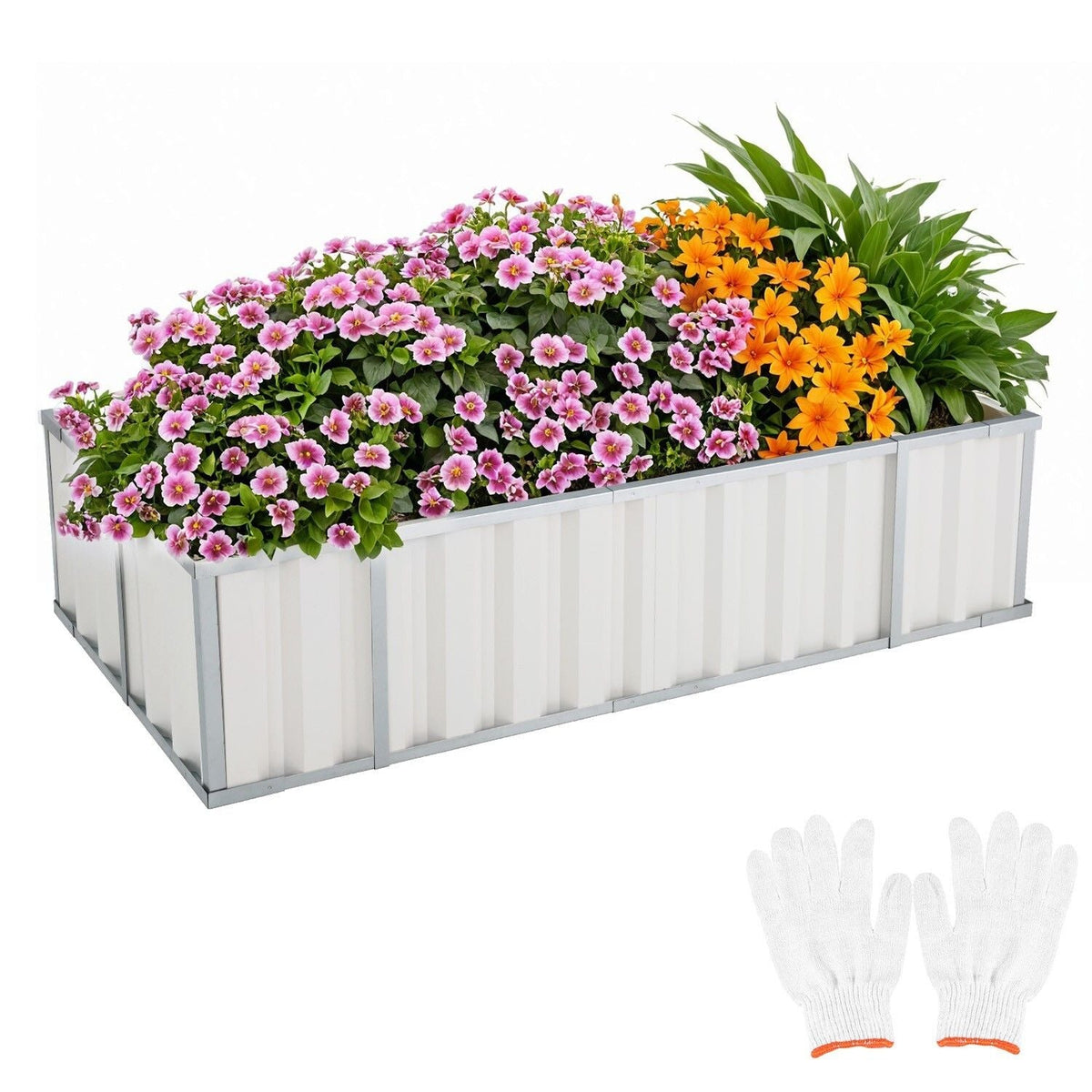 Galvanised Steel Raised Garden Rectangle Bed 160x80x42cm No-Screw Oval - Tools > Power Tools > Outdoor Power Equipment - Rivercity House & Home Co. (ABN 18 642 972 209) - Affordable Modern Furniture Australia