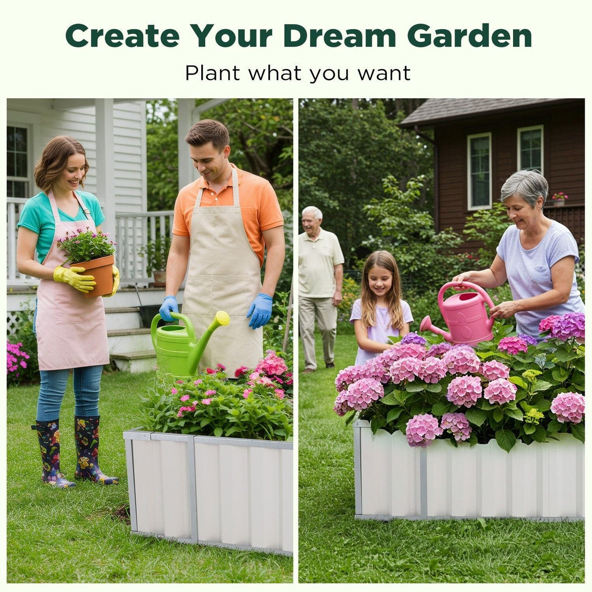 Galvanised Steel Raised Garden Rectangle Bed 160x80x42cm No-Screw Oval - Tools > Power Tools > Outdoor Power Equipment - Rivercity House & Home Co. (ABN 18 642 972 209) - Affordable Modern Furniture Australia