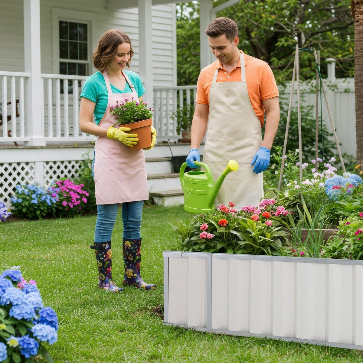Galvanised Steel Raised Garden Rectangle Bed 160x80x42cm No-Screw Oval - Tools > Power Tools > Outdoor Power Equipment - Rivercity House & Home Co. (ABN 18 642 972 209) - Affordable Modern Furniture Australia
