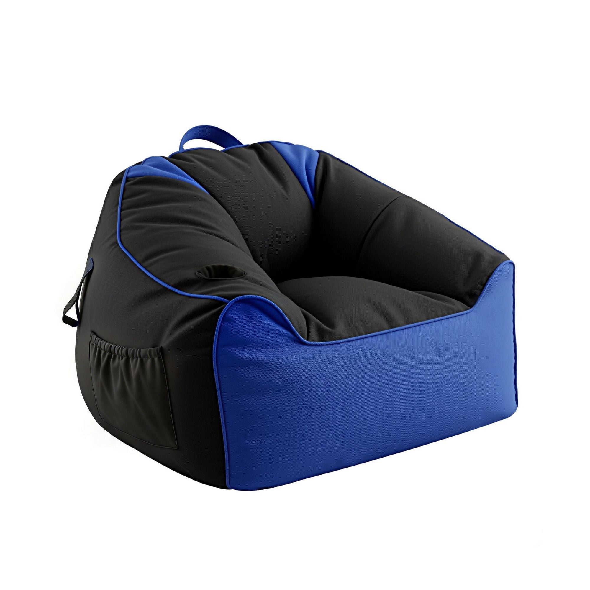 Gaming Bean Bag Chair Cover (No Filler) for Adults Teens Kids Splash - Proof Floor Gaming Chair Cover with Side Pockets, Headphone Hanger, Cup Holder, Bean Bag Cover Only - Furniture > Sofas > Sofa Accessories - Rivercity House & Home Co. (ABN 18 642 972 209) - Affordable Modern Furniture Australia