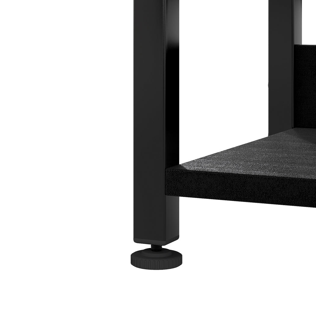 Gaming Desk with Monitor Shelf 140cm and RGB Lighting - Black - Rivercity House & Home Co. (ABN 18 642 972 209) - Affordable Modern Furniture Australia