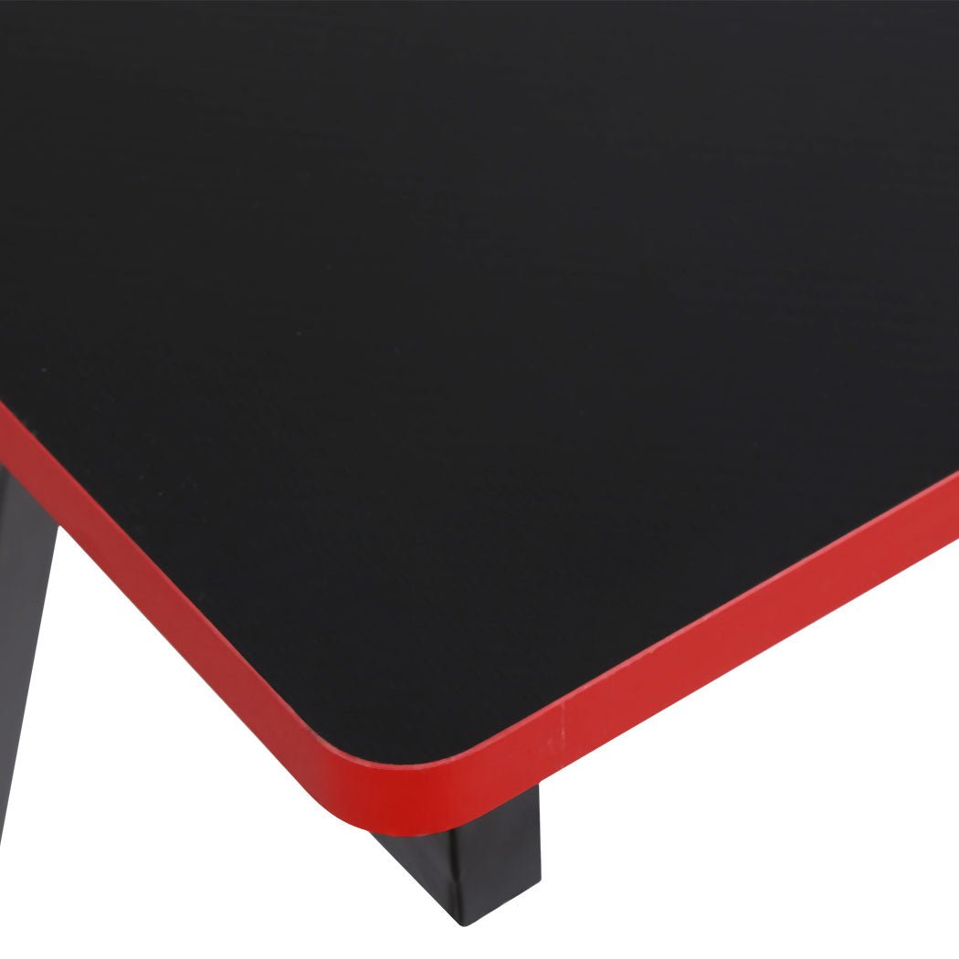 Gaming PC Desk Table 120x60cm with Cable Management - Red and Black - Rivercity House & Home Co. (ABN 18 642 972 209) - Affordable Modern Furniture Australia