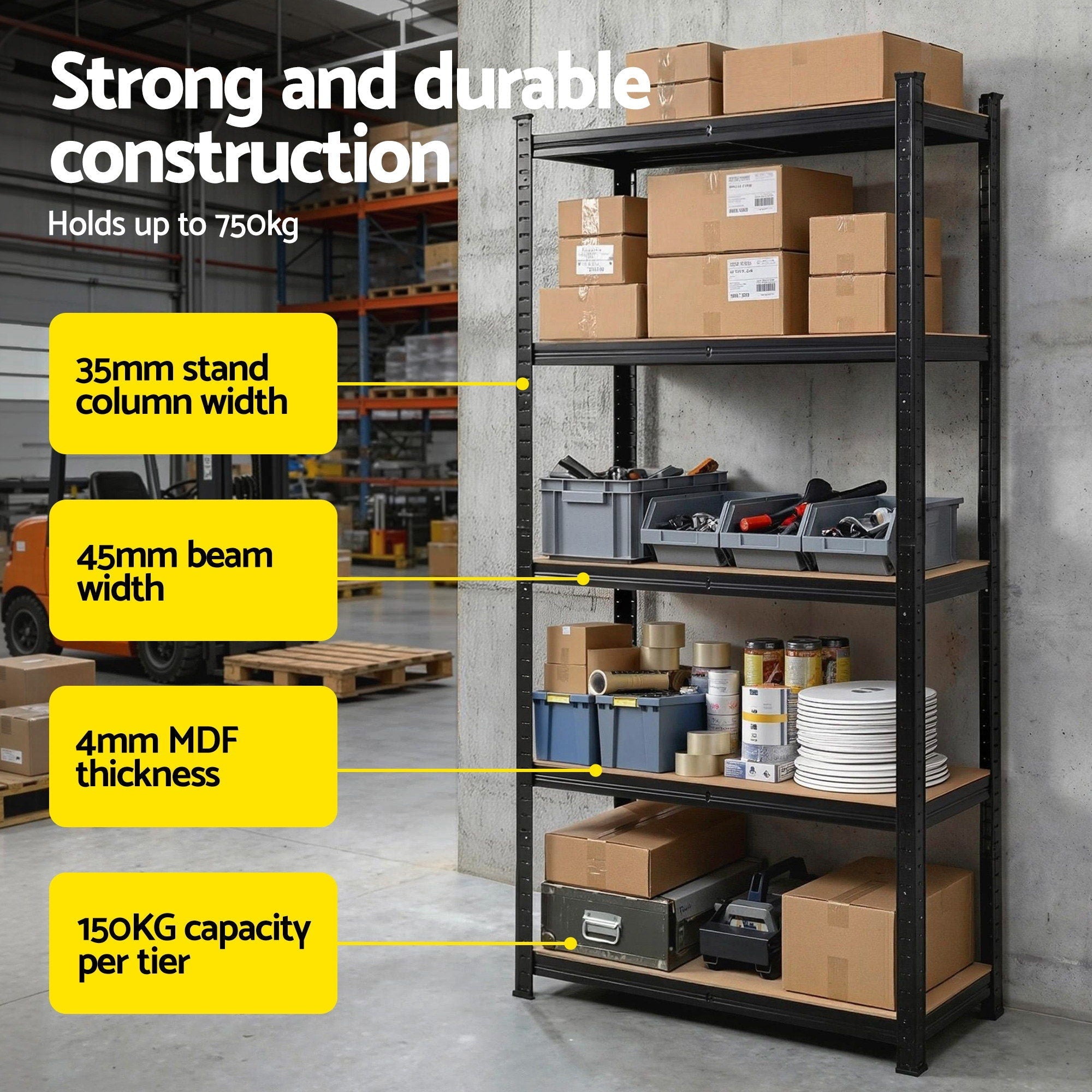Garage Shelving 1.5X0.7m Warehouse Shelves Storage Rack Pallet Racking - Tools > Tools Storage > Wall Storage Racks - Rivercity House & Home Co. (ABN 18 642 972 209) - Affordable Modern Furniture Australia