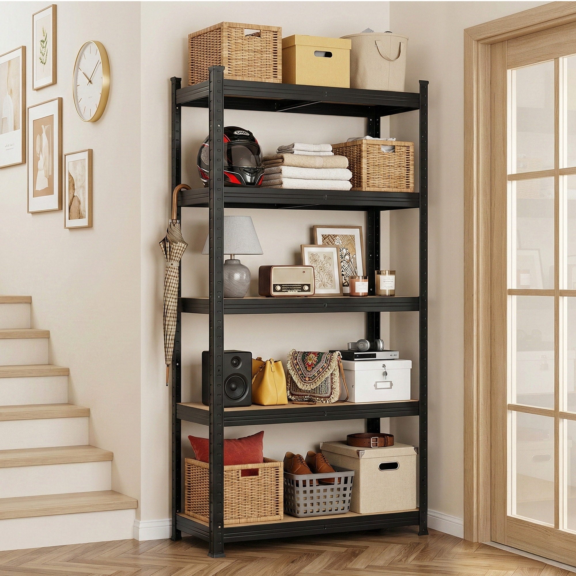 Garage Shelving 1.6X0.8m Warehouse Shelves Storage Rack Pallet Racking Black - Tools > Tools Storage > Wall Storage Racks - Rivercity House & Home Co. (ABN 18 642 972 209) - Affordable Modern Furniture Australia