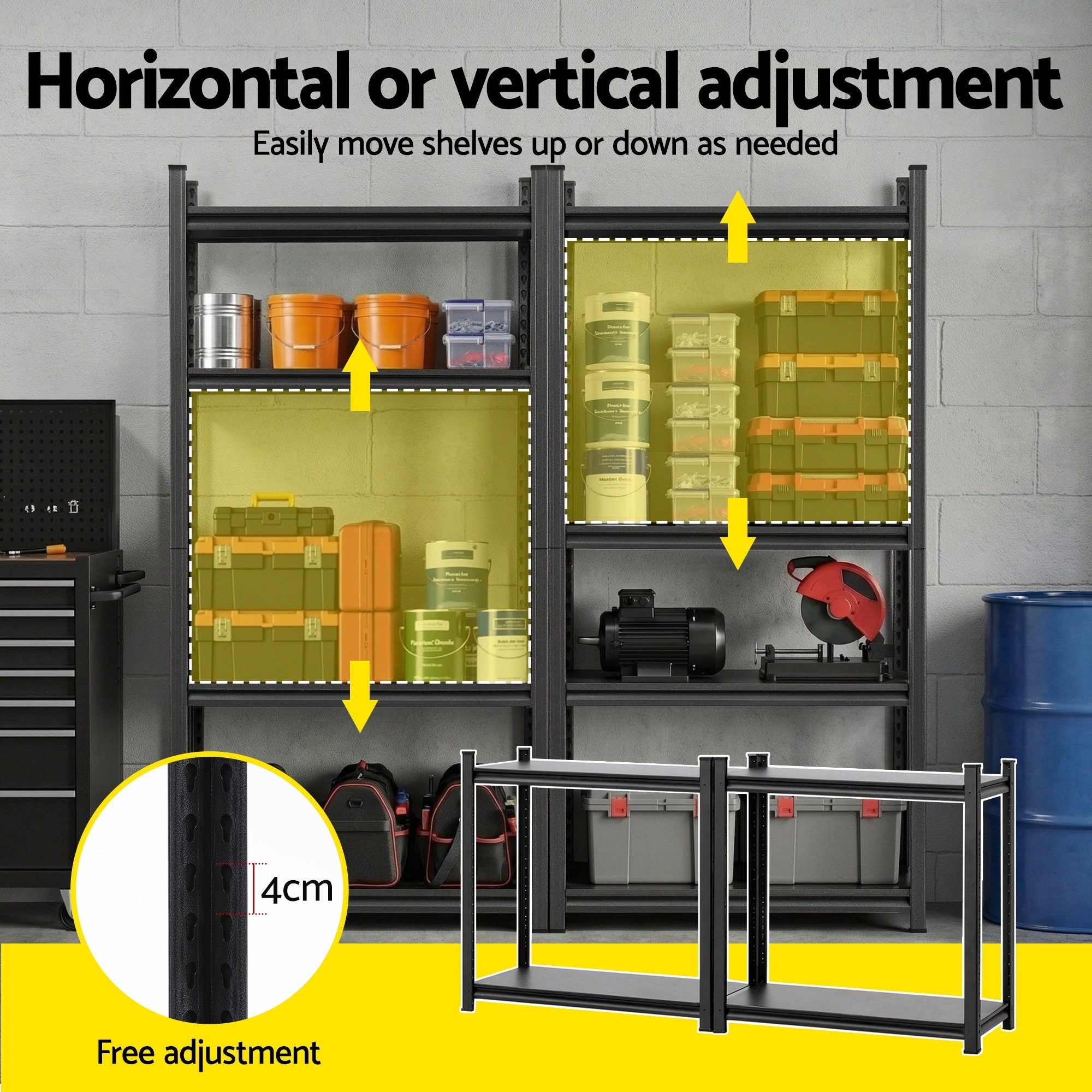 Garage Shelving 1.8X0.9m Warehouse Rack Storage Shelves Workshop Racks Steel - Tools > Tools Storage > Wall Storage Racks - Rivercity House & Home Co. (ABN 18 642 972 209) - Affordable Modern Furniture Australia