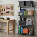 4-Tier Steel Garage Shelving Unit 1.8x0.9m Warehouse Rack Storage Shelves - Black