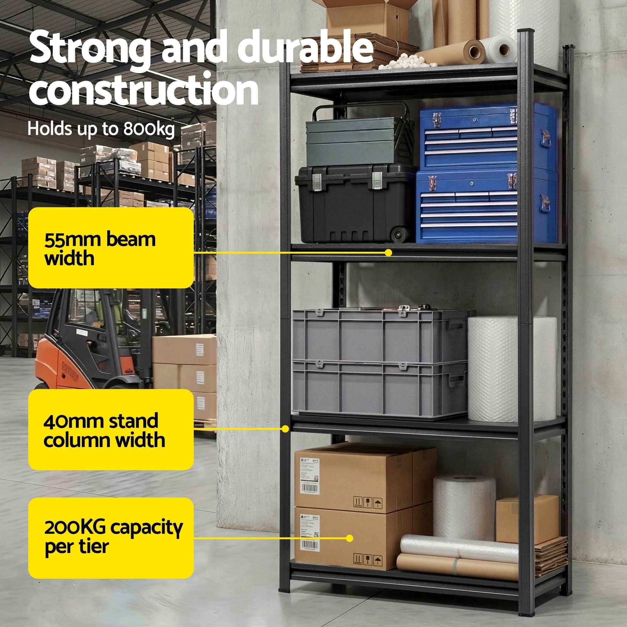 Garage Shelving 1.8X0.9m Warehouse Rack Storage Shelves Workshop Racks Steel - Tools > Tools Storage > Wall Storage Racks - Rivercity House & Home Co. (ABN 18 642 972 209) - Affordable Modern Furniture Australia