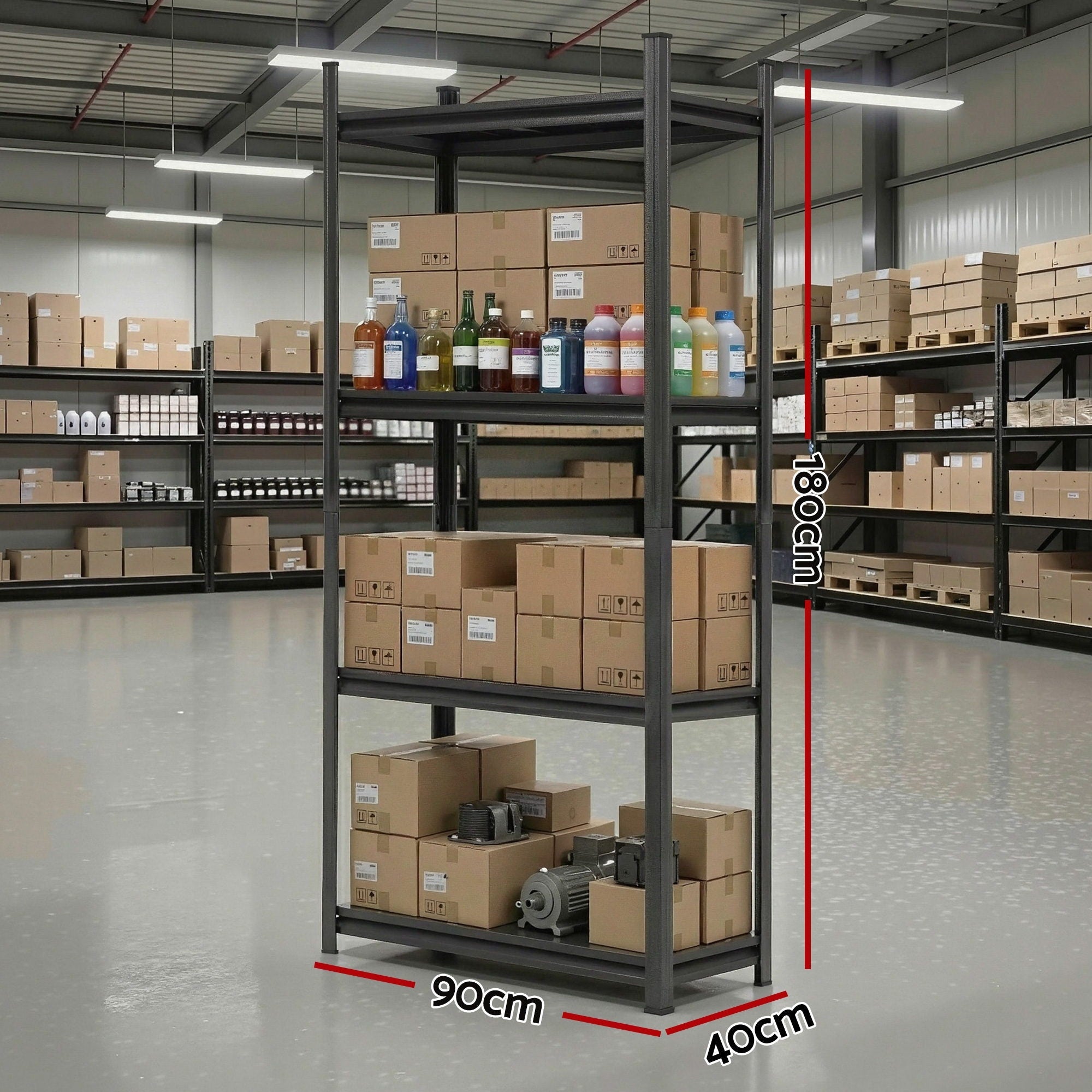 Garage Shelving 1.8X0.9m Warehouse Rack Storage Shelves Workshop Racks Steel - Tools > Tools Storage > Wall Storage Racks - Rivercity House & Home Co. (ABN 18 642 972 209) - Affordable Modern Furniture Australia