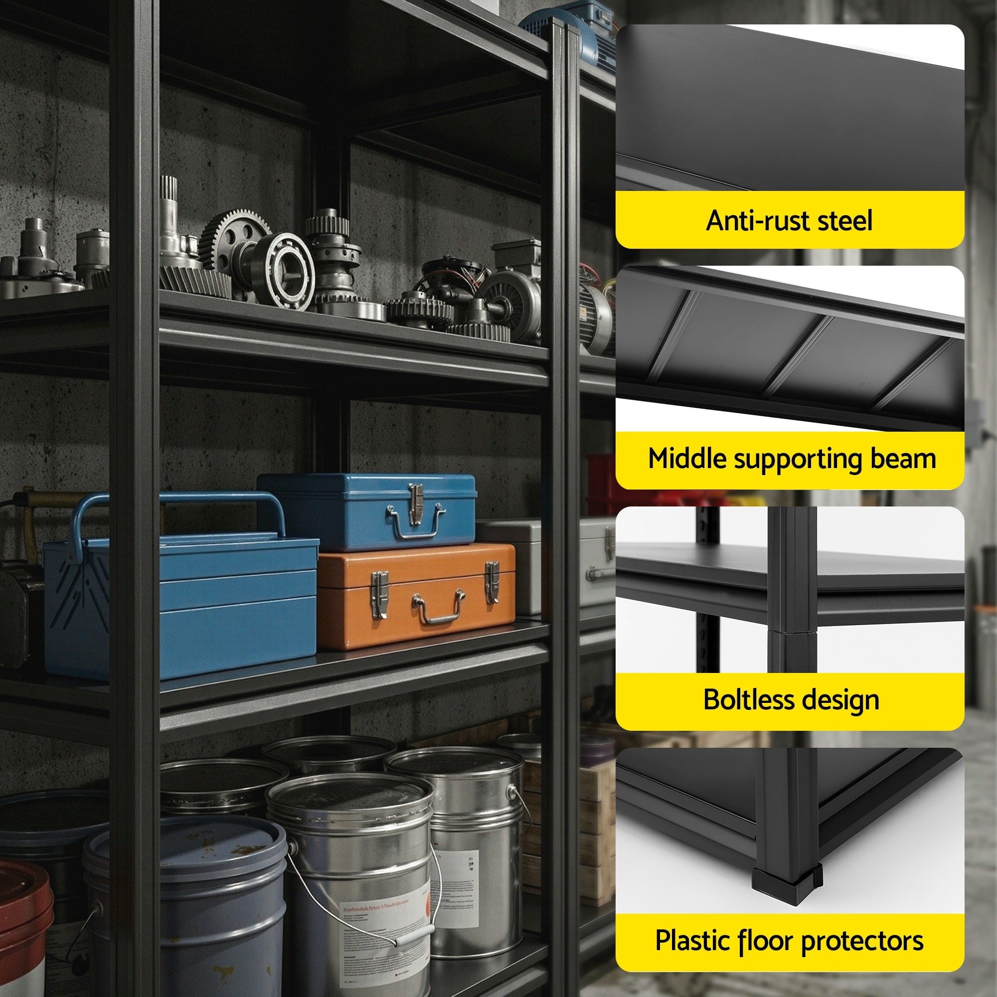 Garage Shelving 1.8X1.2m Warehouse Rack Storage Shelves Workshop Racks Steel - Tools > Tools Storage > Wall Storage Racks - Rivercity House & Home Co. (ABN 18 642 972 209) - Affordable Modern Furniture Australia