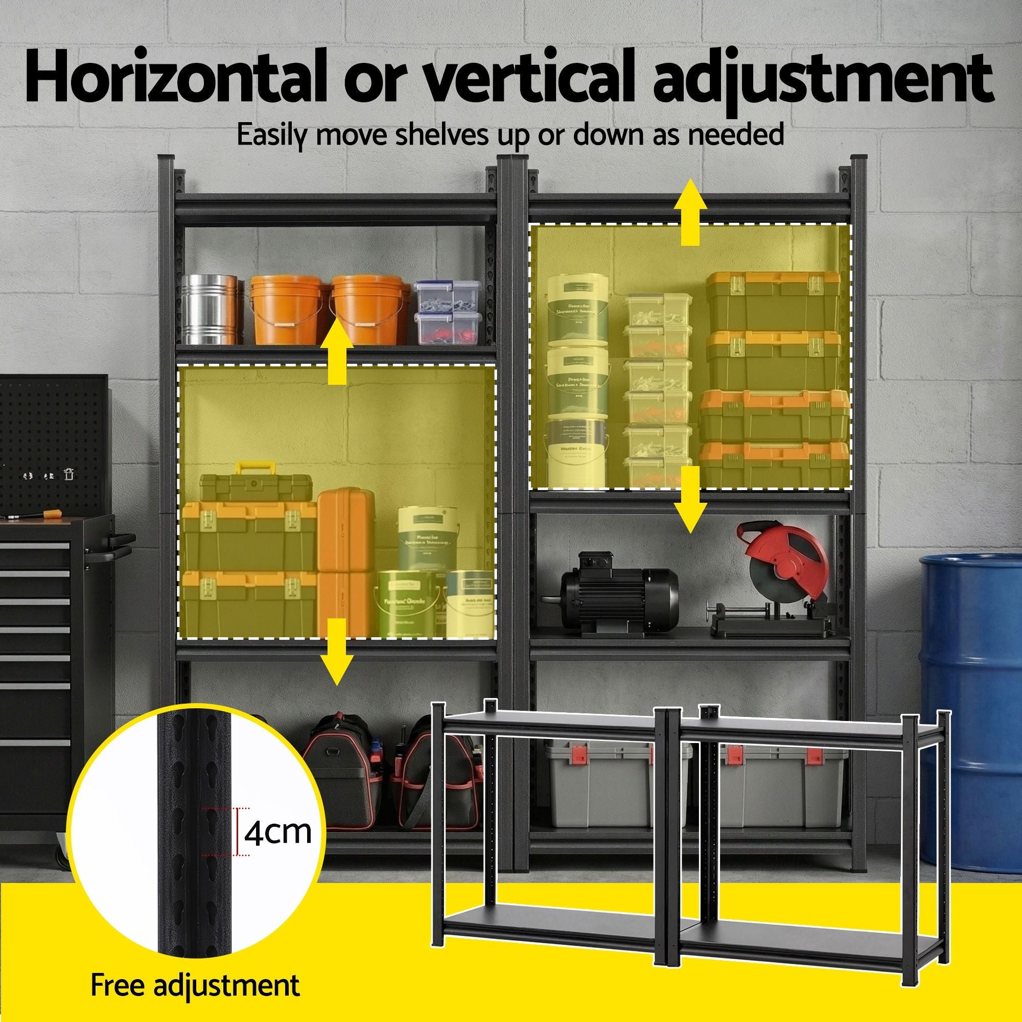 Garage Shelving 1.8X1.8m Warehouse Rack Storage Shelves Workshop Racks Steel - Tools > Tools Storage > Wall Storage Racks - Rivercity House & Home Co. (ABN 18 642 972 209) - Affordable Modern Furniture Australia