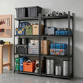 2-Pack 4-Tier Steel Garage Shelving Units 180x40x180cm Warehouse Storage Rack - Black